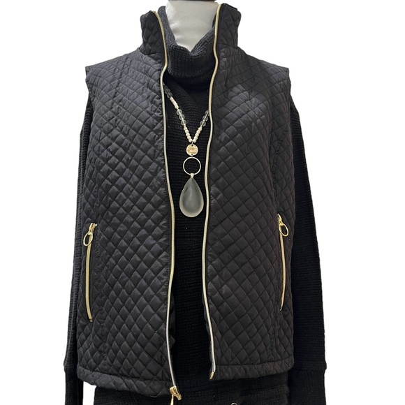 BLACK RIVET BRAND QUILTED VEST SIZE LARGE - Picture 2 of 6